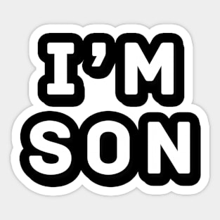 i'm son | White color Sticker